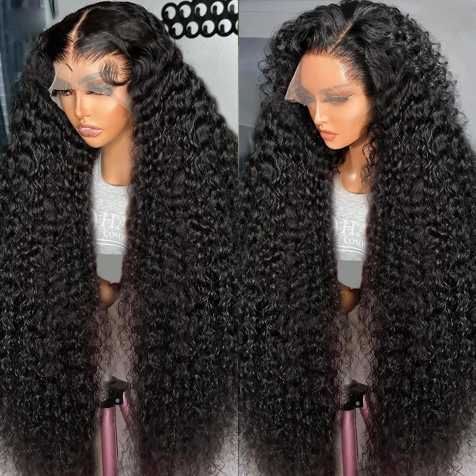 

Brazilian 30 inch 13x6 HD Transparent Loose Curly Lace Front Wig Deep Wave 13x4 Glueless Lace Frontal Human Hair Wigs For Women