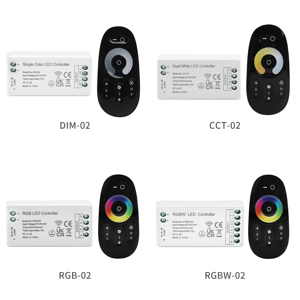 2.4G CCT RGB RGBW Touch Screen Remote Controller Kits Single Color Dimmer LED Strip Receiver DC12-24V For 5050 LED Strip Tape
2.4G CCT RGB RGBW Touch Screen Remote Controller Kits Single Color Dimmer LED Strip Receiver DC12-24V For 5050 LED Strip Tape