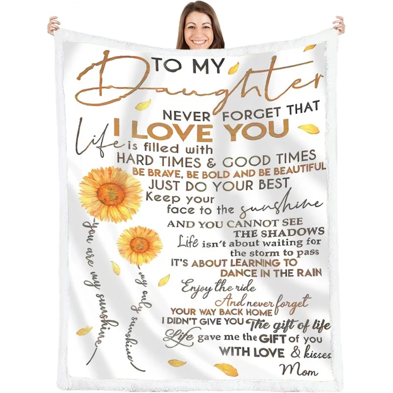 to My Daughter Blanket from Mom, I Love You Girl Sunflower Throw Blankets, Best Customized Daughter Birthday Gifts Ideas
to My Daughter Blanket from Mom, I Love You Girl Sunflower Throw Blankets, Best Customized Daughter Birthday Gifts Ideas