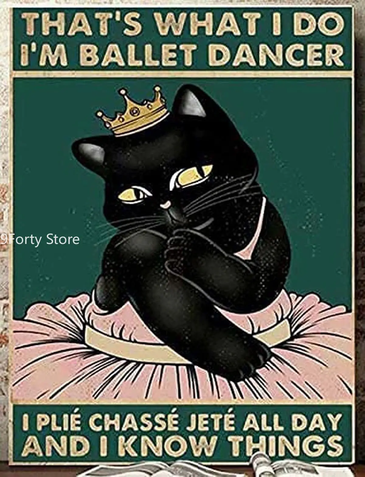 

Retro Metal Tin Sign Wall Decor - Crown Cat - Funny Vintage Tin Sign Wall Plaque Poster for Cafe Bar Restaurant Supermarket Shop