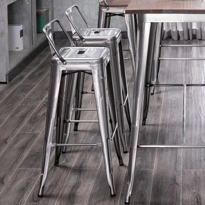 C43 Wrought iron metal bar stool stainless steel color bar stool solid wood simple bar chair industrial wind high stool back
C43 Wrought iron metal bar stool stainless steel color bar stool solid wood simple bar chair industrial wind high stool back