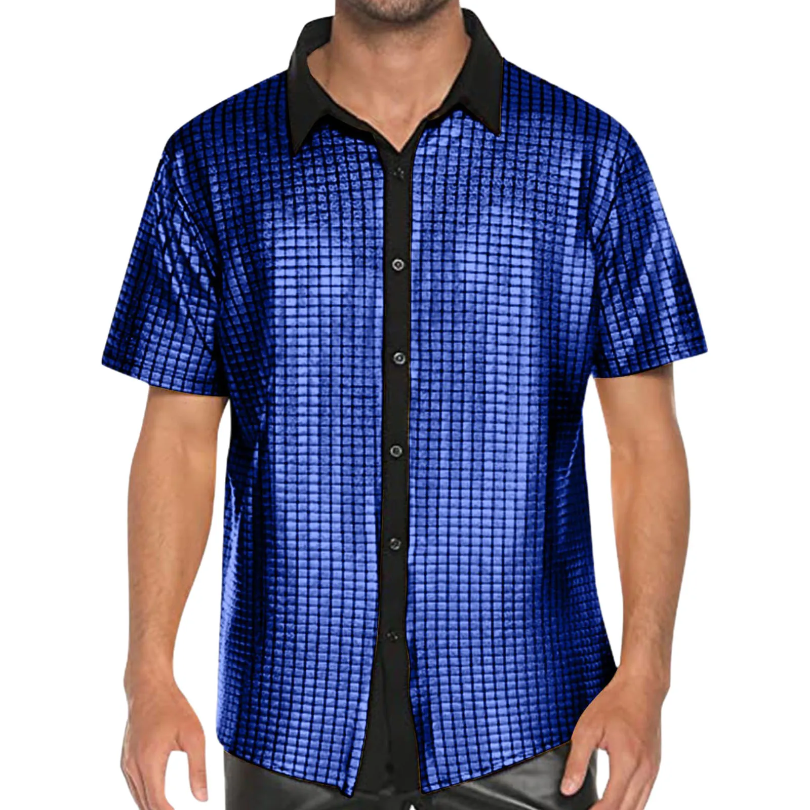 Men's Formal Shirts Sequin Button-Down Shirt 70s Disco Party Shiny Night Club Homme Costume Stage Wear Button up Shirts
Men's Formal Shirts Sequin Button-Down Shirt 70s Disco Party Shiny Night Club Homme Costume Stage Wear Button up Shirts