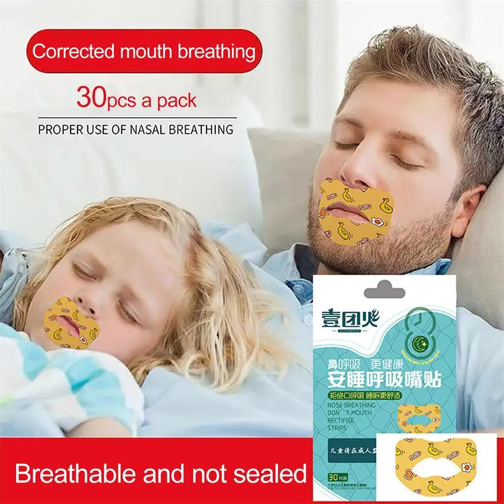 

30Pcs/Box Anti-Snoring Stickers Stop Snoring Artifact Mouth Tape Ease Sleep Children Lip Nose Breathing Improving Closure Patch