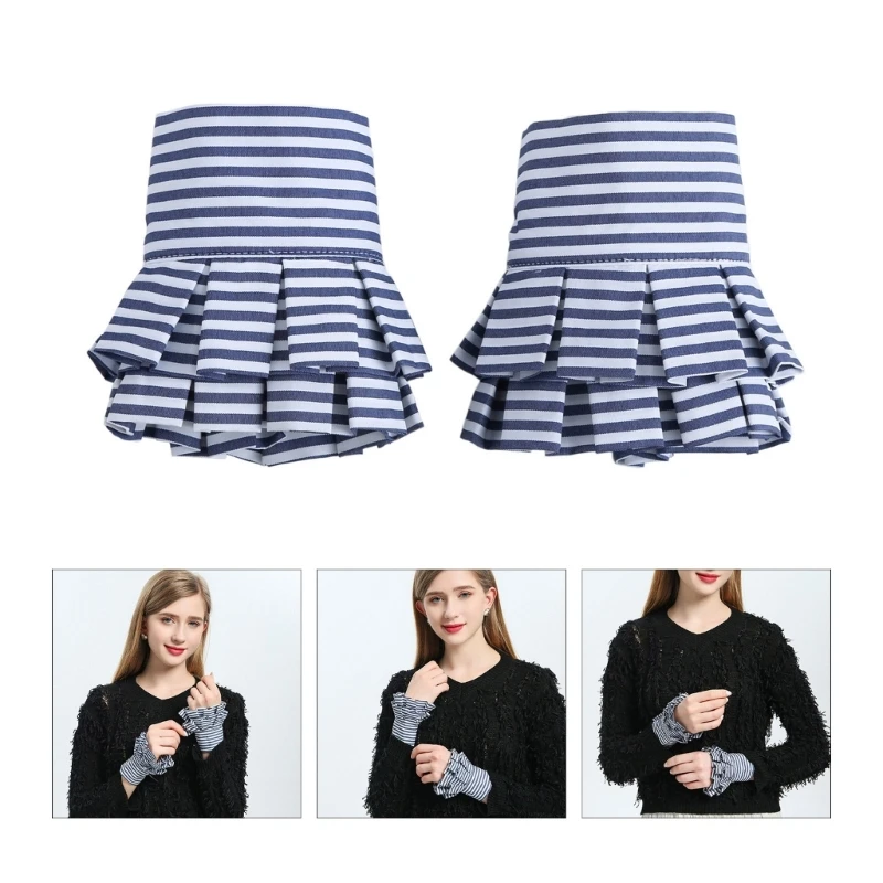 

Decorated Layered Wrist Cuffs Spring Summer Lovely Skirt Removable Sleeves Flounces Wrist Sleeves for Women Sweet Girls