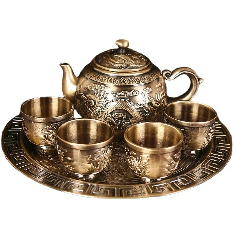 

Чайные сервизы Dragon Kung Fu с подносом, набор чайных чашек, 6 чайников, посуда для приготовления чая, чайная посуда