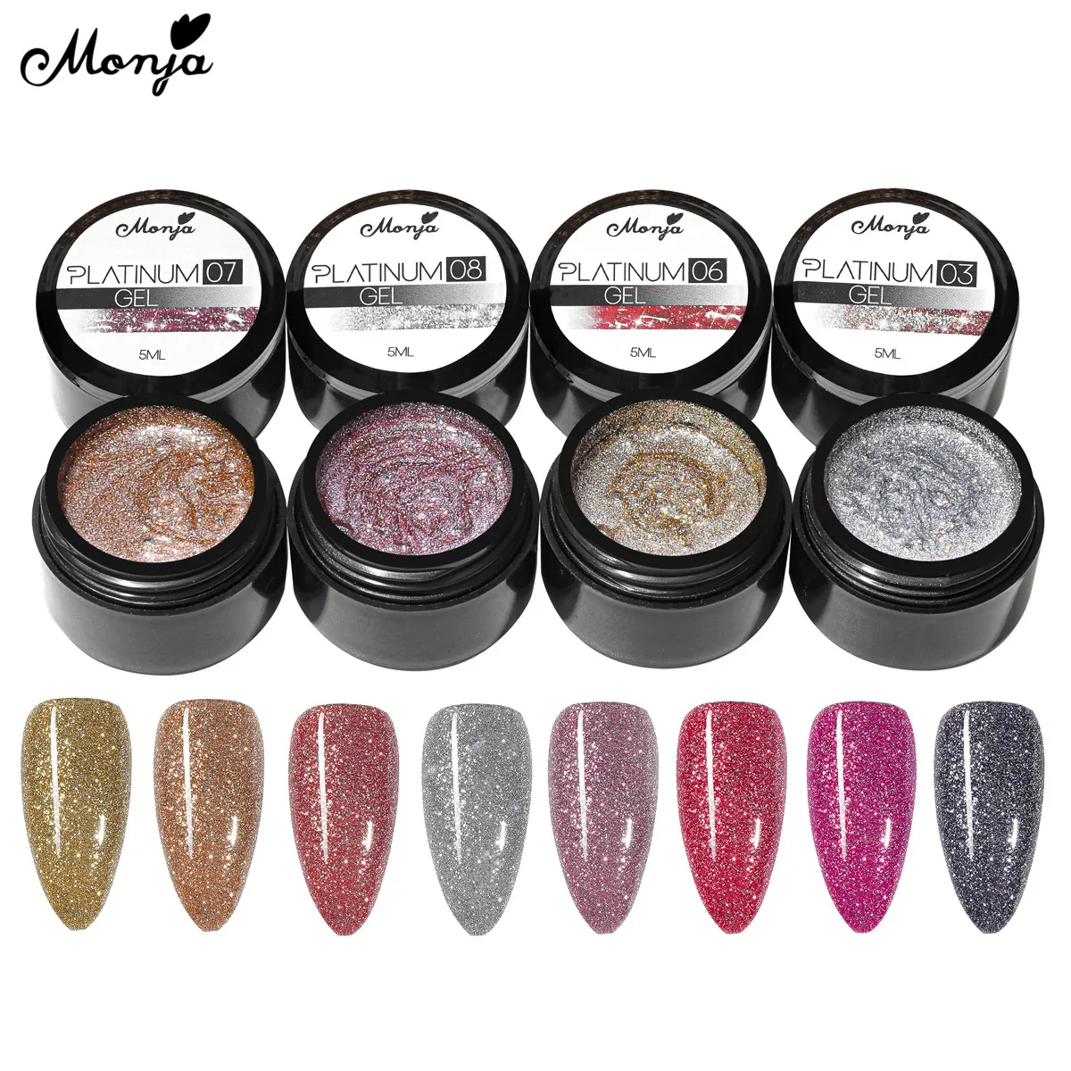 Monja 7PCS 5ML Nail Art UV Gel Polish Glitter Platinum Reflective Powder Hybrid Painting Lacquer Manicure Soak Off Varnish Color
Monja 7PCS 5ML Nail Art UV Gel Polish Glitter Platinum Reflective Powder Hybrid Painting Lacquer Manicure Soak Off Varnish Color
