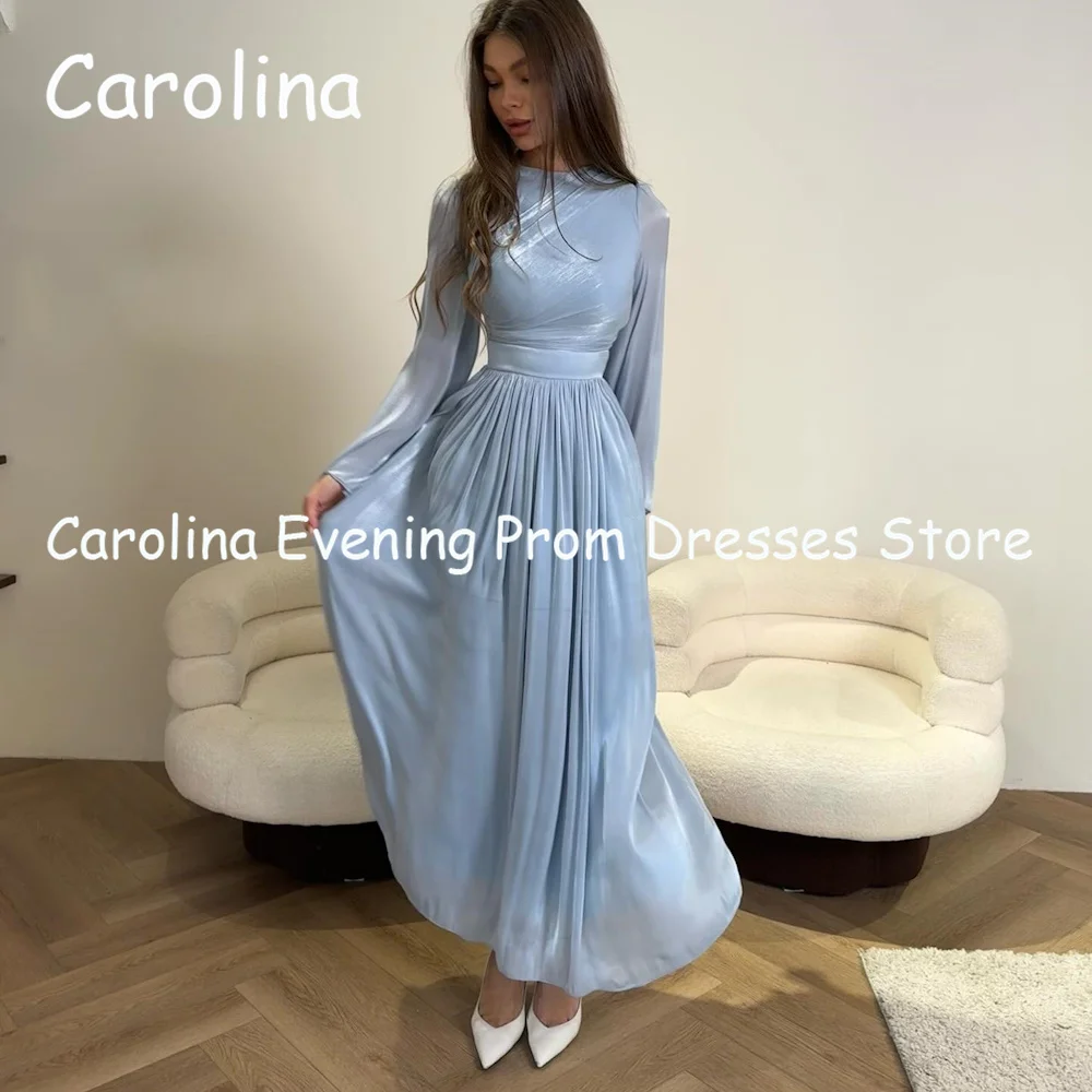 Carolina Satin A-line O-neck Ruffle Ankle Length Luxury Prom Gown Evening Formal Elegant Pretty Party Dress for Women 2023
Carolina Satin A-line O-neck Ruffle Ankle Length Luxury Prom Gown Evening Formal Elegant Pretty Party Dress for Women 2023