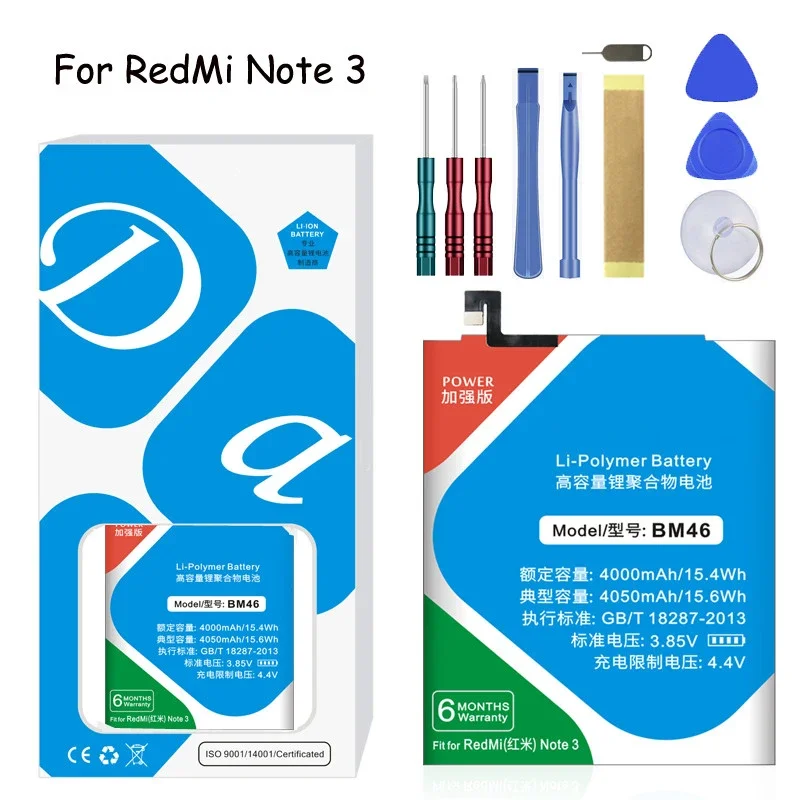 Сменный аккумулятор XDOU 4050 мАч BM46 для Xiaomi Redmi Note 3 Pro Note3 Note3Pro 3Pro Note3 с бесплатными инструментами и наклейками
Сменный аккумулятор XDOU 4050 мАч BM46 для Xiaomi Redmi Note 3 Pro Note3 Note3Pro 3Pro Note3 с бесплатными инструментами и наклейками