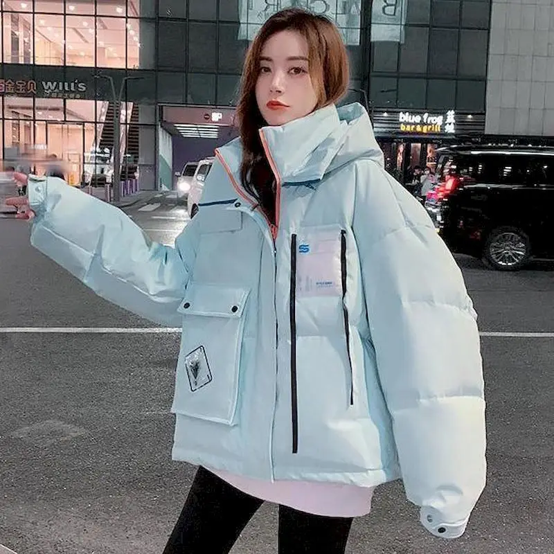 Down Cotton Jacket Women Winter Trendy Short Hooded Parkas Loose Fashion Design Thicken Angel Blue Zip Up Coat Aesthetic Clothes
Down Cotton Jacket Women Winter Trendy Short Hooded Parkas Loose Fashion Design Thicken Angel Blue Zip Up Coat Aesthetic Clothes