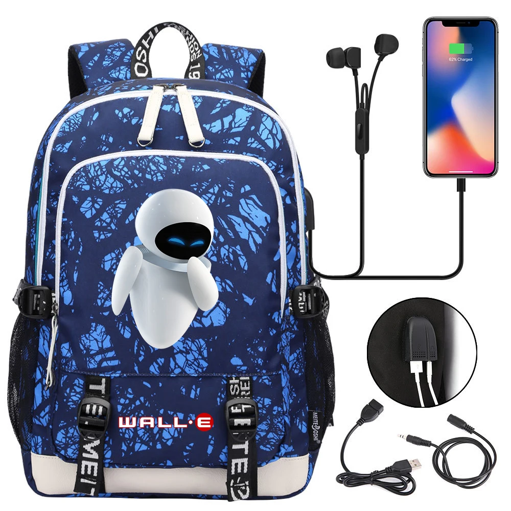 Fashion Disney Wall-E Robot School Bags Teenager USB Charging Laptop Backpack Boys Girls Student Book Bag Mochila Travel Bag
Fashion Disney Wall-E Robot School Bags Teenager USB Charging Laptop Backpack Boys Girls Student Book Bag Mochila Travel Bag