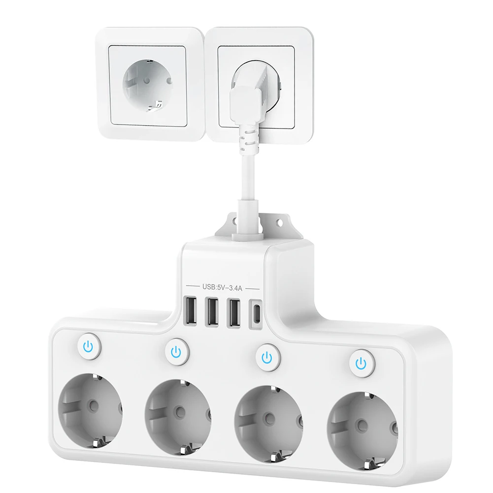 Add Elegance to Your Space Sleek Black 4 Way Power Strip with Individually Switchable EU Sockets and USB Ports
Add Elegance to Your Space Sleek Black 4 Way Power Strip with Individually Switchable EU Sockets and USB Ports