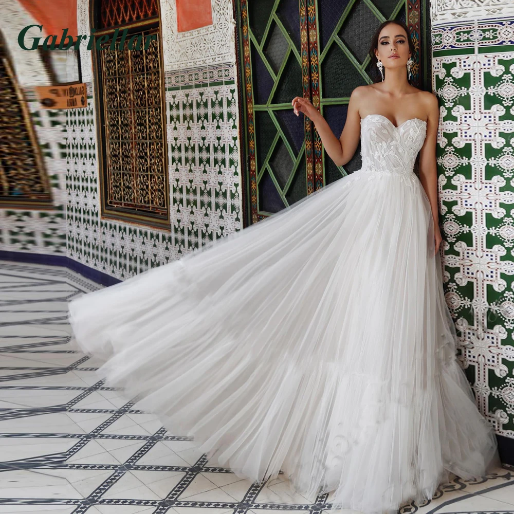 ZJ9278 Elegant Tulle Strapless Boho Wedding Dress for Women Vintage Sweetheart Open Back Lace Appliques A Line Bride Gown 2023
ZJ9278 Elegant Tulle Strapless Boho Wedding Dress for Women Vintage Sweetheart Open Back Lace Appliques A Line Bride Gown 2023