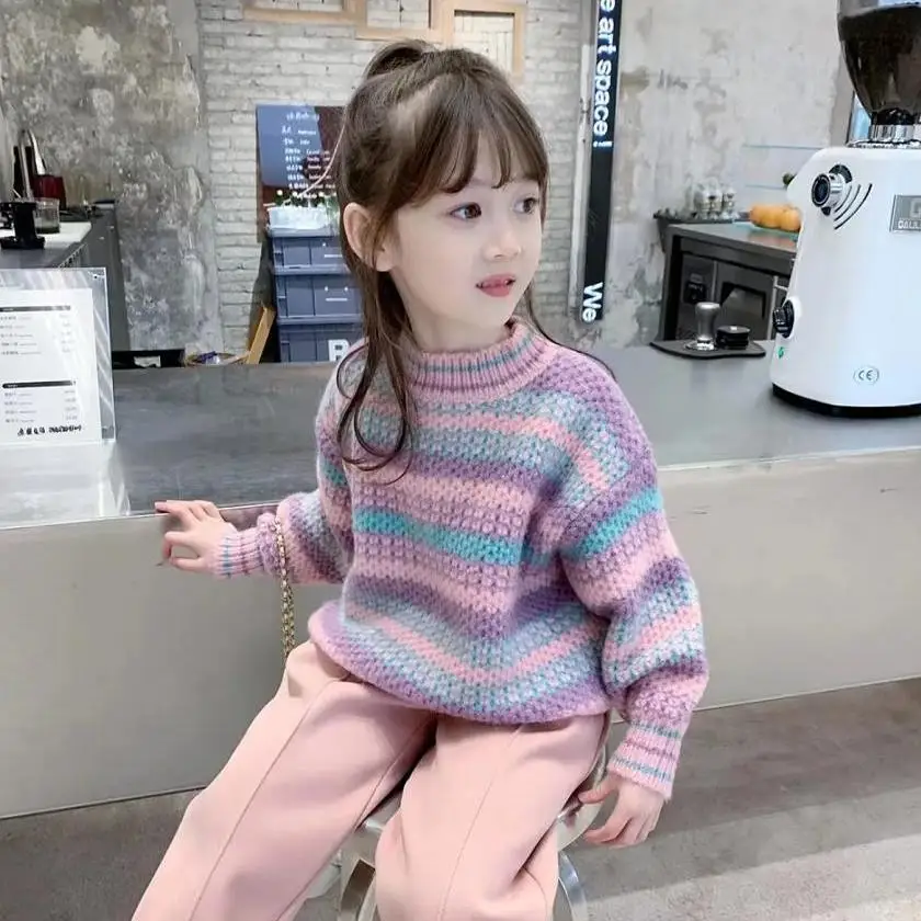 Girls' Velvet Thickening Sweater 2022 New Winter Clothes Children's round Neck Knitted Top Baby Sweater
Girls' Velvet Thickening Sweater 2022 New Winter Clothes Children's round Neck Knitted Top Baby Sweater