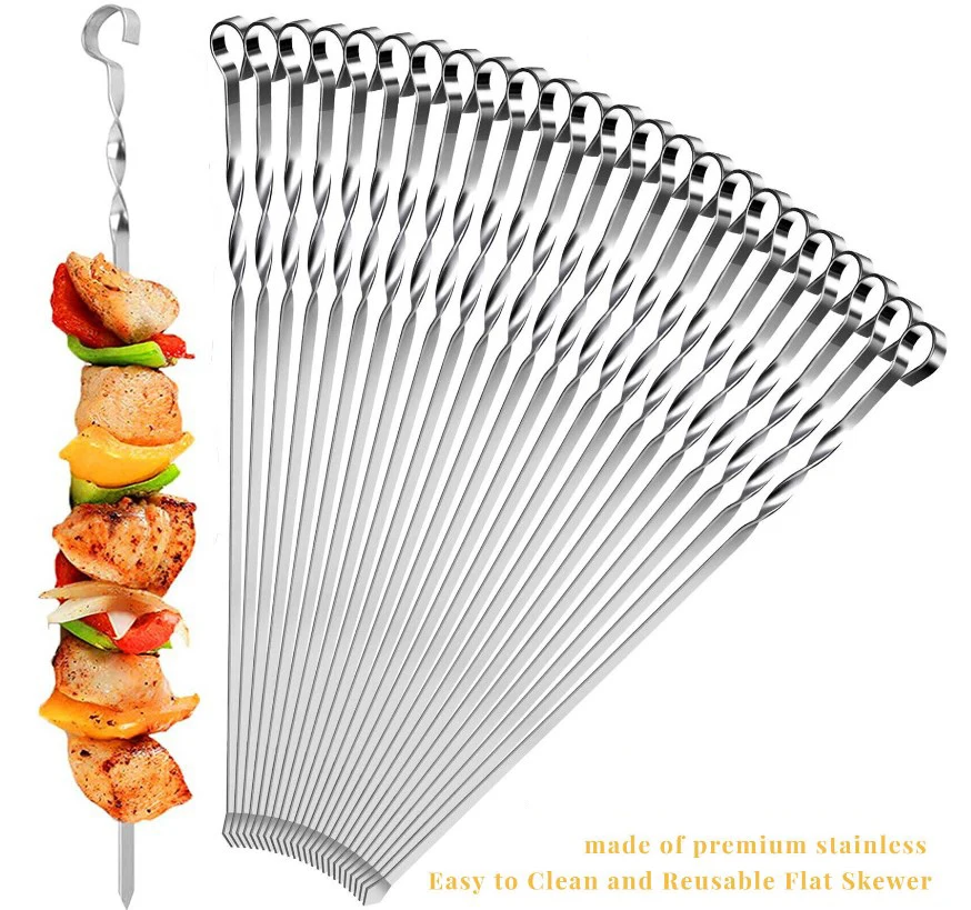 10PCS Skewers for Barbecue Reusable Grill Stainless Steel Skewers Shish Kebab BBQ Camping Flat Forks Gadgets Kitchen Accessories
10PCS Skewers for Barbecue Reusable Grill Stainless Steel Skewers Shish Kebab BBQ Camping Flat Forks Gadgets Kitchen Accessories