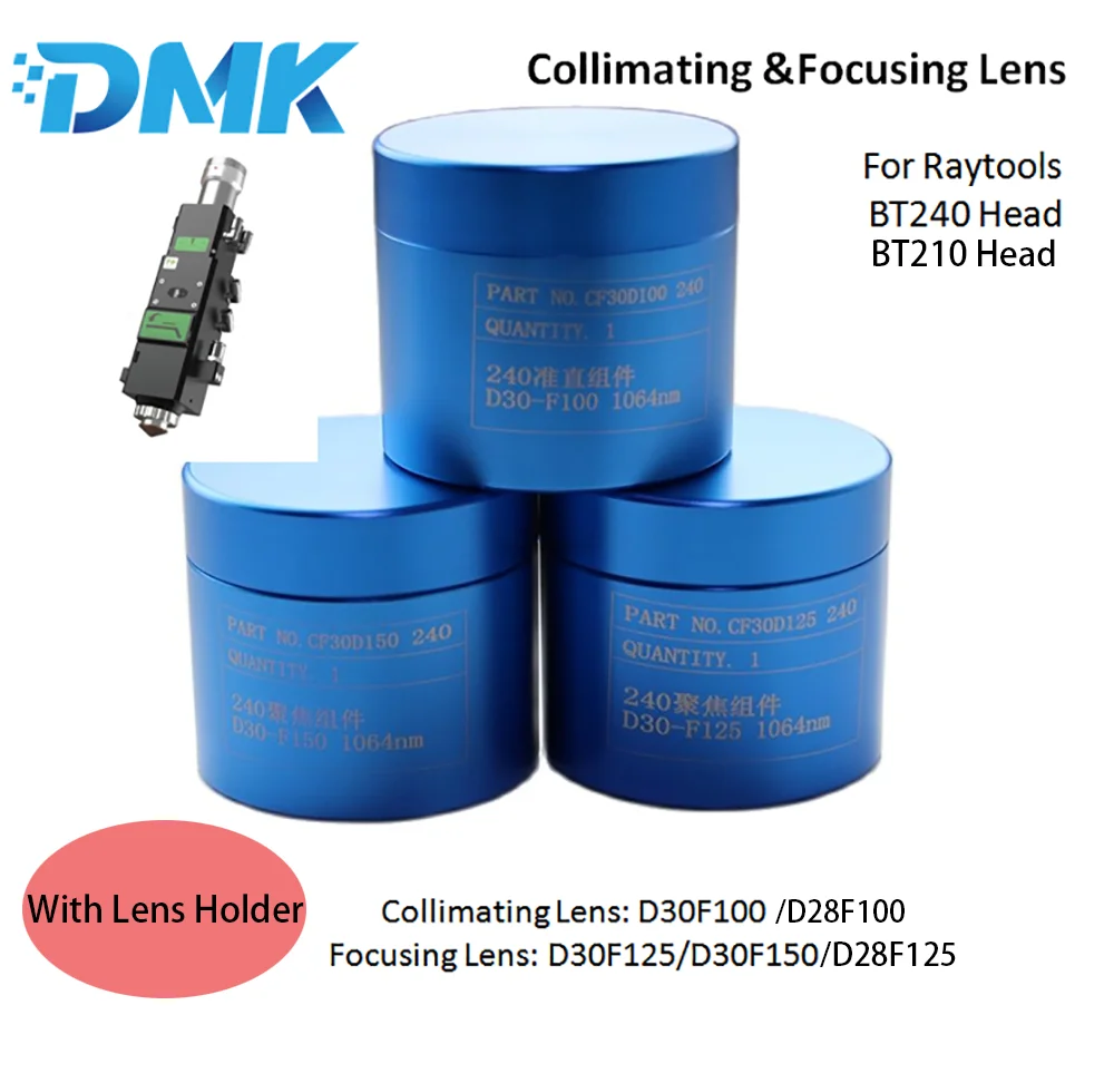 

DMK Laser Collimating&Focusing Lens D28 F100 F125 D30 F100 F125F150 With Lens Holder For Raytools BT210 BT240 Laser Cutting Head