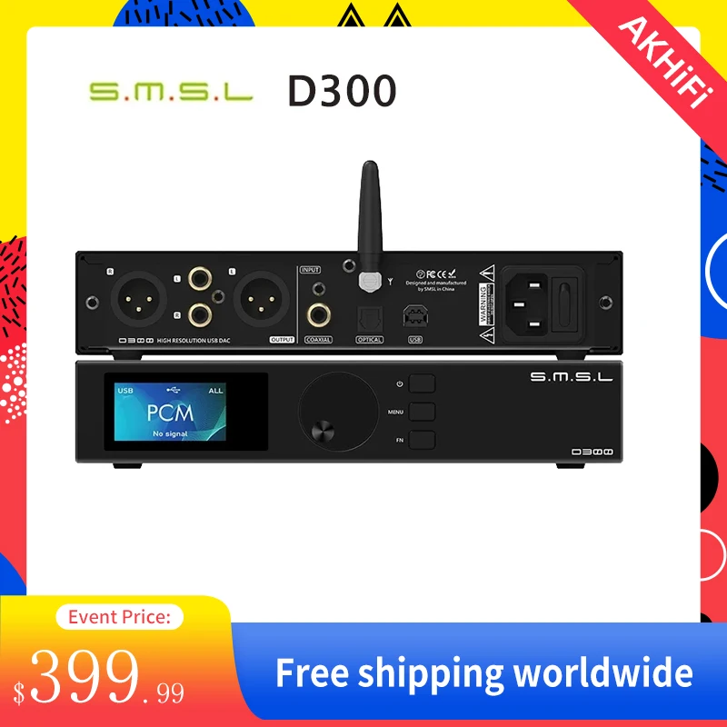 SMSL D300 Bluetooth 5.0 Decoder DAC ROHM BD34301EKV chip XMOS DSD512 PCM768KHZ LDAC Decoder with Remote Control XLR/RCA Output
SMSL D300 Bluetooth 5.0 Decoder DAC ROHM BD34301EKV chip XMOS DSD512 PCM768KHZ LDAC Decoder with Remote Control XLR/RCA Output