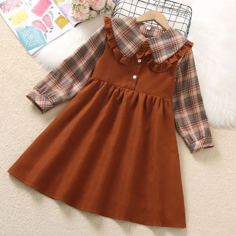 Girls' Fake Two-Piece Doll Collar Dress Spring Autumn Children's Long Sleeve Mid-Calf Skirts Baby Retro Fashion Princess Dresses
Girls' Fake Two-Piece Doll Collar Dress Spring Autumn Children's Long Sleeve Mid-Calf Skirts Baby Retro Fashion Princess Dresses