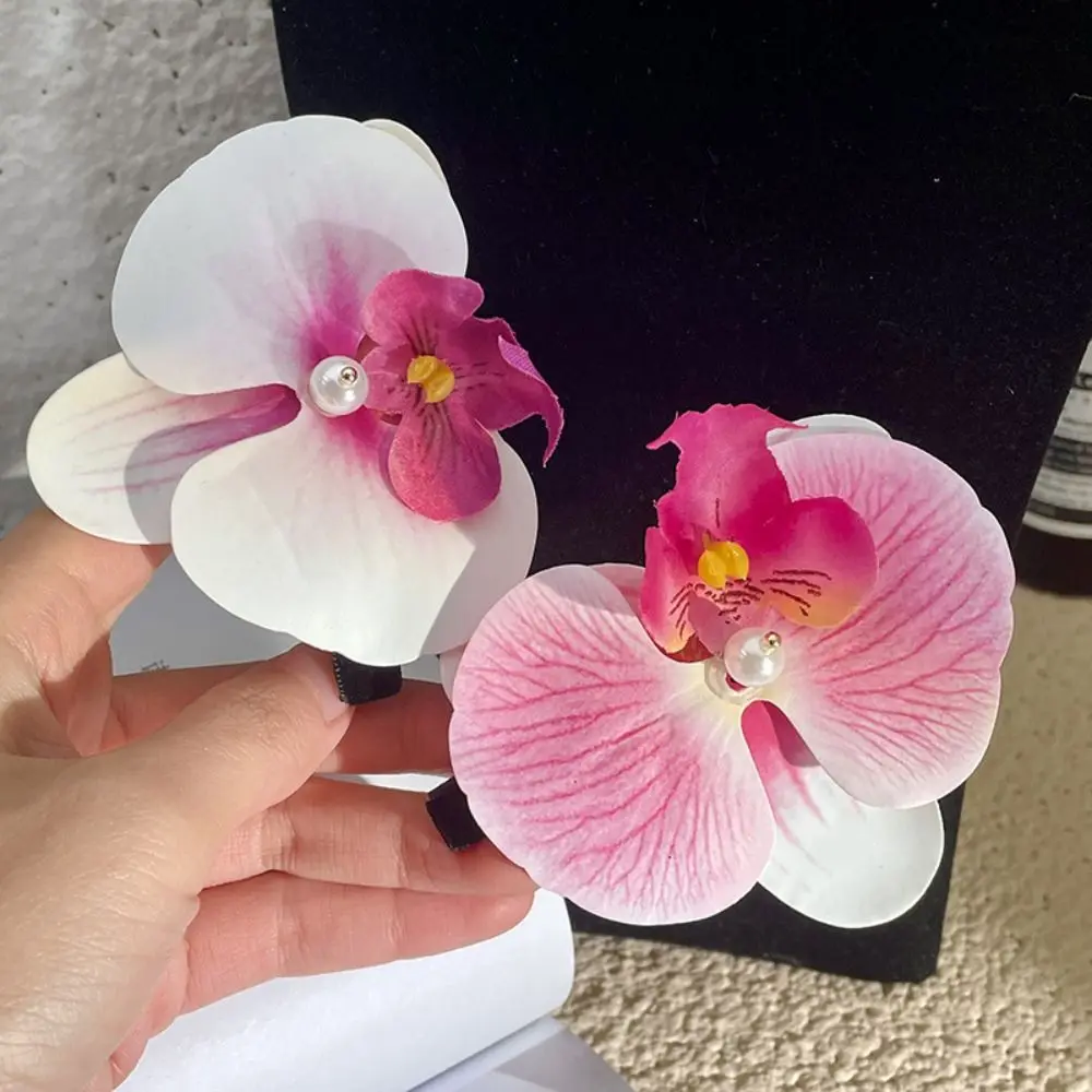 

Hair Accessories Flower Hair Clip Hair Ornament Headdress Sweet Hairpin Side Barrettes Pink Orchid Bohemia Barrette