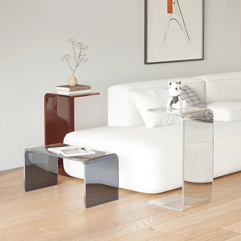 

Современный дизайнерский боковой столик, пластиковые простые журнальные столики в скандинавском стиле для гостиной, роскошные минималистичные вспомогательные столики, салонная мебель для дома