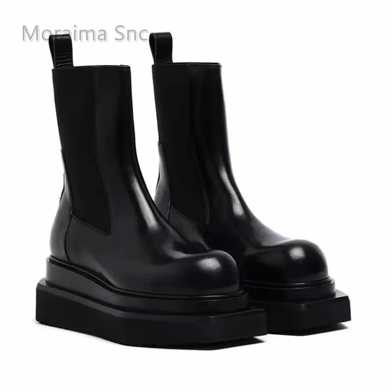 British Style Round Toe Ankle Boots for Women Thick Bottom Platform Slip On Shoes Motorcycle Knight Boots Leather Chelsea Boots
British Style Round Toe Ankle Boots for Women Thick Bottom Platform Slip On Shoes Motorcycle Knight Boots Leather Chelsea Boots