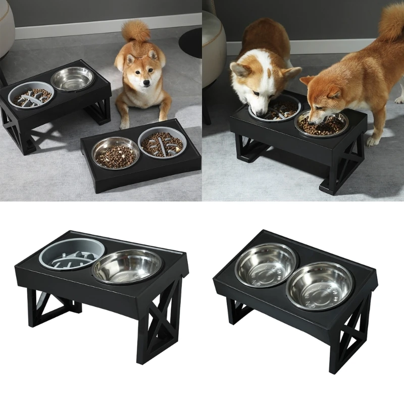 Stainless Steel Double Bowl Cats Dogs Feeder with Stand Rack Puppy Slow Feeding Container 45*27*8cm Raise Bowl for Pet Product
Stainless Steel Double Bowl Cats Dogs Feeder with Stand Rack Puppy Slow Feeding Container 45*27*8cm Raise Bowl for Pet Product