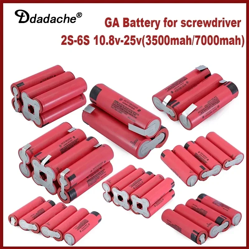 

20A 18650 GA 3500mAh 7000mAh 3S 4S 5S 6S 8S 7.4V 12.6V 14.8V 18V 25.2V 29.6V for Screwdriver Batteries Weld Battery Pack