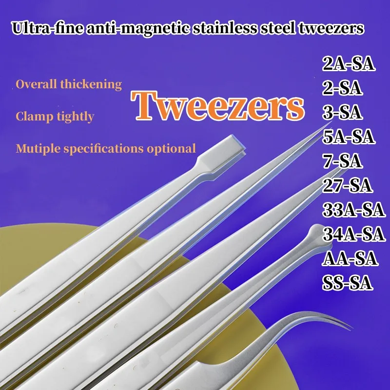 PPD Ultra-Fine Anti-Magnetic Stainless Steel Elbow Fine Pointed Hardened Tweezer For Phone Motherboard IC Chip Repair Tool
PPD Ultra-Fine Anti-Magnetic Stainless Steel Elbow Fine Pointed Hardened Tweezer For Phone Motherboard IC Chip Repair Tool