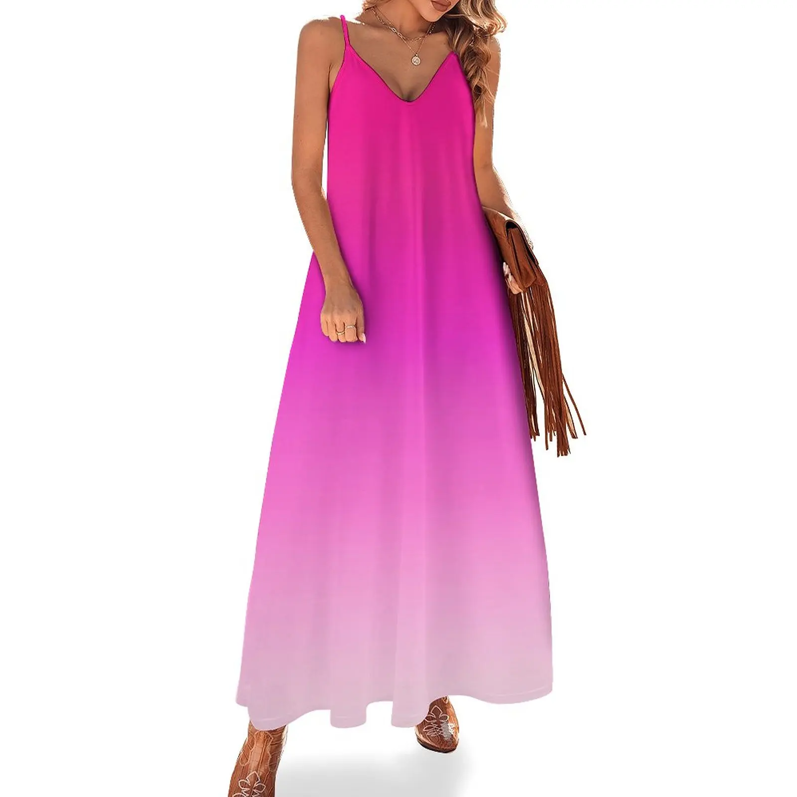 

Think Pink Ombre Gradient Tie Dye Sleeveless Dress elegant women's dresses for wedding elegant party dress for women 2024