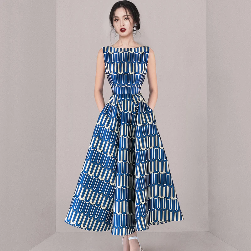French Elegant Summer For Women Sleeveless Dress 2023 New Temperament Print Holiday Dresses Vestidos
French Elegant Summer For Women Sleeveless Dress 2023 New Temperament Print Holiday Dresses Vestidos