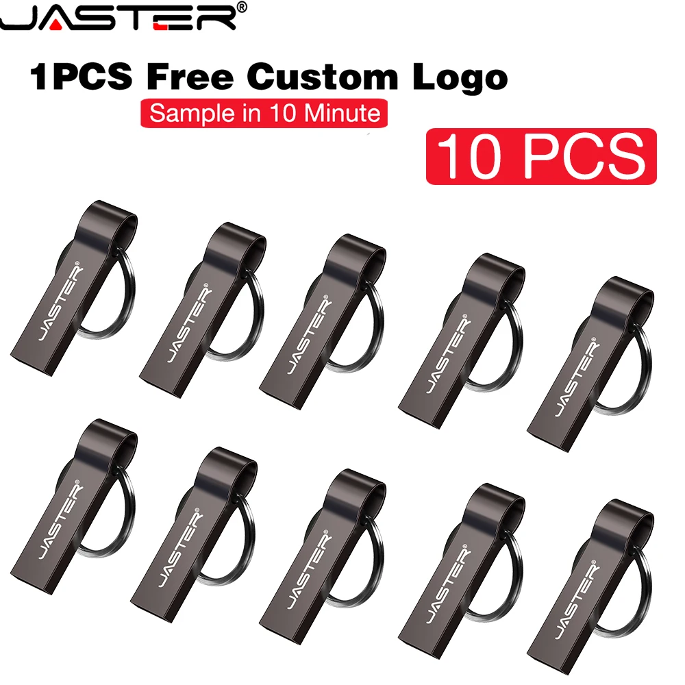 

10 PCS LOT Metal USB 2.0 Flash Drives 128GB Waterproof Black Pen Drive 64GB Memory Stick 16GB 8GB Fashion Business gift U disk