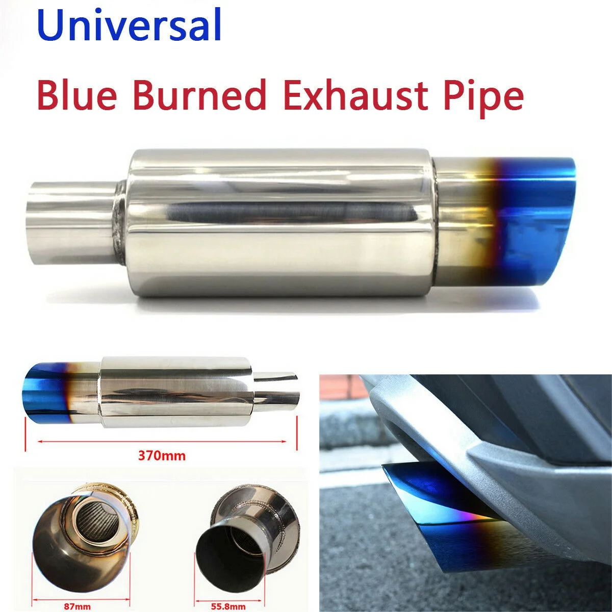 Car Universal Stainless Steel Rear Exhaust Pipe Square Muffler Tail Throat Muffler Tip Pipe 370mm Roasted Blue
Car Universal Stainless Steel Rear Exhaust Pipe Square Muffler Tail Throat Muffler Tip Pipe 370mm Roasted Blue
