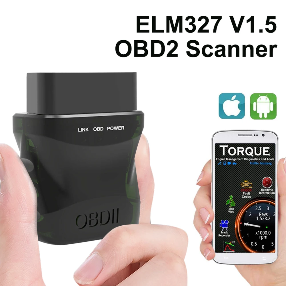 ELM327 V1.5 OBD2 Scanner Bluetooth 4.0 OBD2 Car Diagnostic Tool OBDII Engine Light Fault Code Reader Wireless for IOS Android PC
ELM327 V1.5 OBD2 Scanner Bluetooth 4.0 OBD2 Car Diagnostic Tool OBDII Engine Light Fault Code Reader Wireless for IOS Android PC