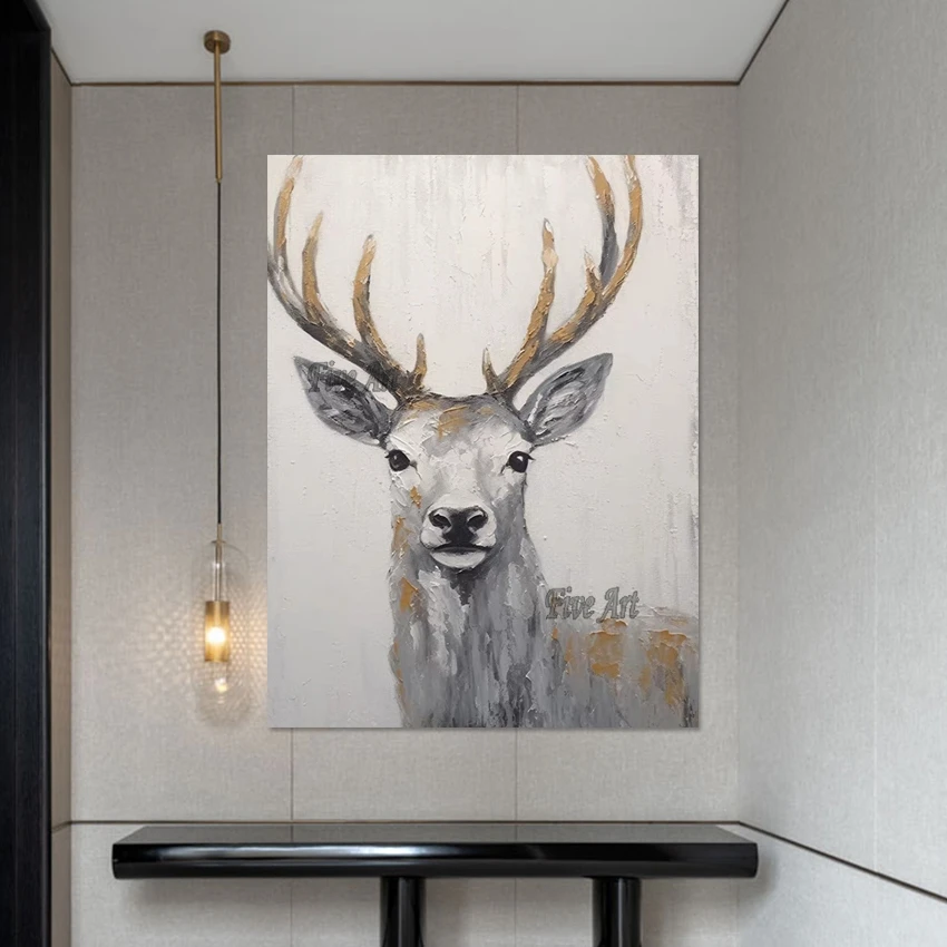 Canvas Wall Hangings Deer Animal Modern Paintings Handmade Custom Artwork Living Room Pictures Home Furnishing Decoration
Canvas Wall Hangings Deer Animal Modern Paintings Handmade Custom Artwork Living Room Pictures Home Furnishing Decoration