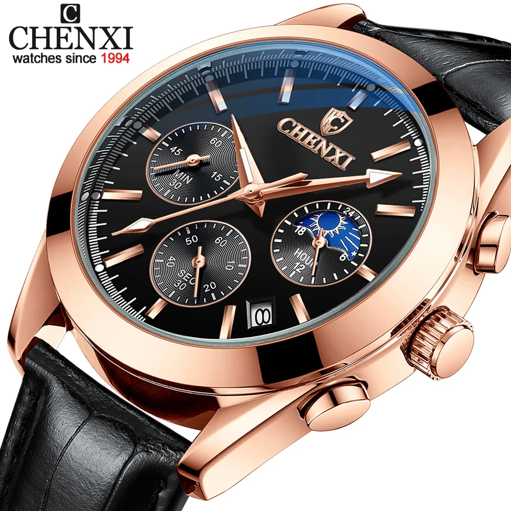 CHENXI Hot Brand Mens Watches Fashion Top Brand Luxury Date Quartz Men Wrist Watch Waterproof Man Leather Chronograph Clock
CHENXI Hot Brand Mens Watches Fashion Top Brand Luxury Date Quartz Men Wrist Watch Waterproof Man Leather Chronograph Clock