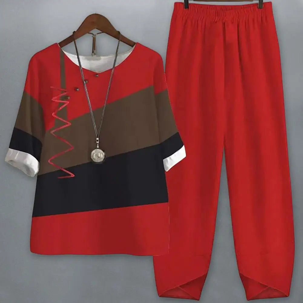 1 Set Women Outfit Comfy Short Sleeve Pullover with Long Pants Breathable Tracksuit Set
1 Set Women Outfit Comfy Short Sleeve Pullover with Long Pants Breathable Tracksuit Set