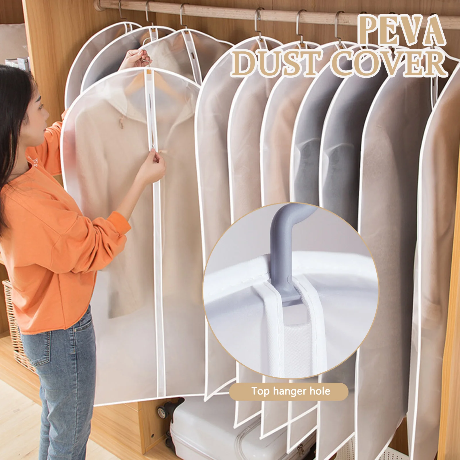 5pcs Translucent Garment Bags Hanging Dustproof Storage Bag Closet Organisers For Suit Clothing Dresses Dust Protection Cover
5pcs Translucent Garment Bags Hanging Dustproof Storage Bag Closet Organisers For Suit Clothing Dresses Dust Protection Cover