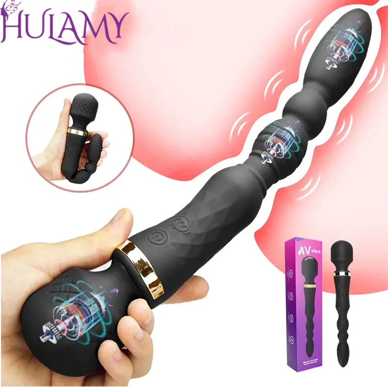AV Magic Wand Anal Plug Vibromasseurs à double extrémité pour femmes et hommes, point G, stimulateur de clitoris, plug anal, mastyellar ator, jouets sexuels pour couples 1