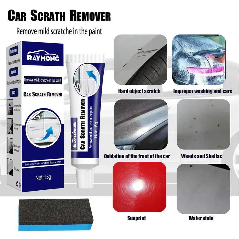 

Car Paint Scratch Repair Agent With Sponge Auto Swirl Remover Scratches Repair Polishing Tool Body Grinding Compound For Vehicle