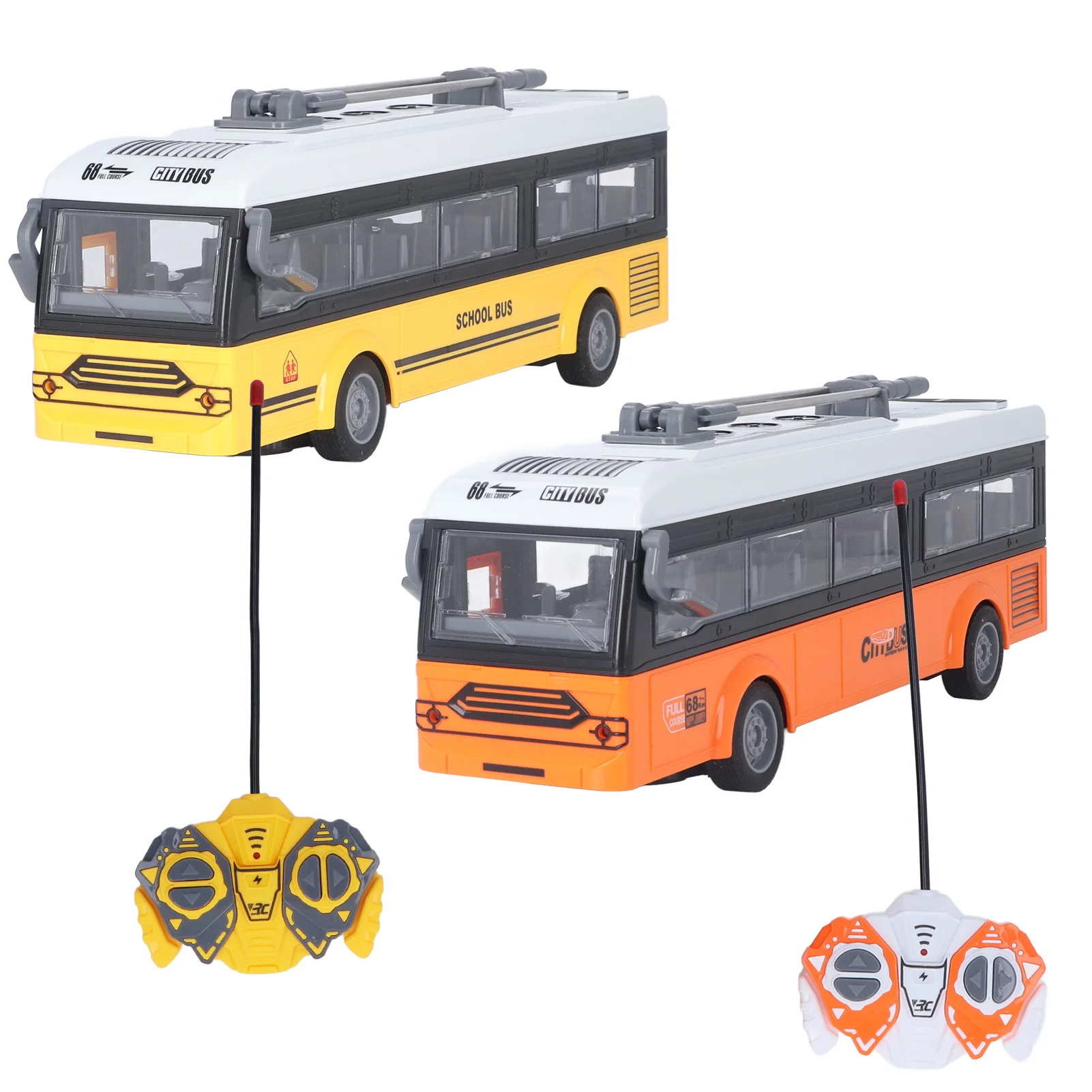 

Remote Control Bus 4 CH Lifelike Opening Doors Single Layer Sightseeing Travel Remote Control School Bus Kids Electric Car Toy