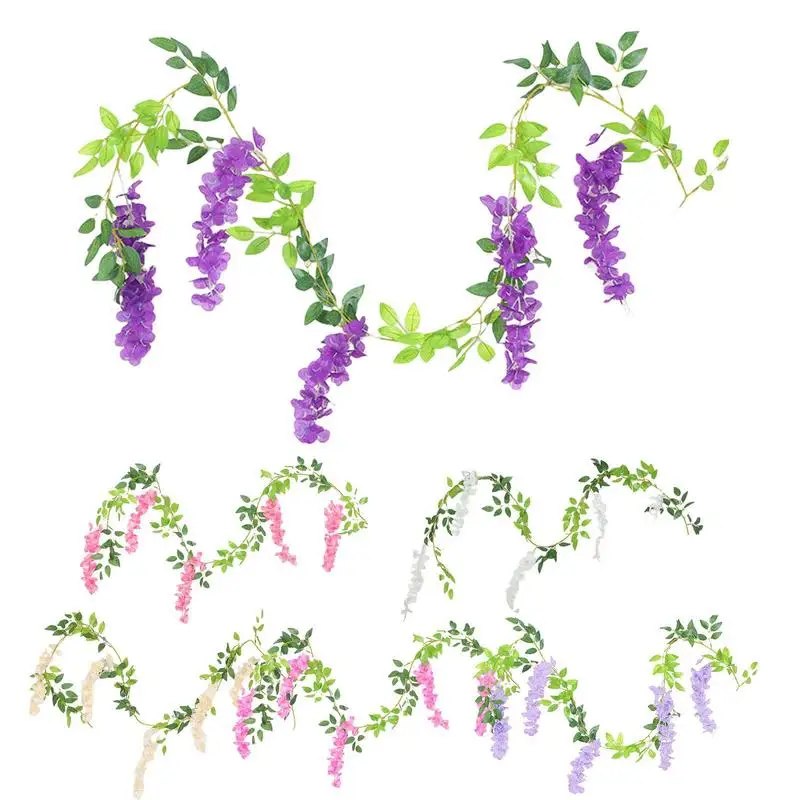 Wisterias Garland Flower Wall Hangings With Vines And Flowers Artificial Silk 1.8m Fake Wisterias For Room Wedding Decorations
Wisterias Garland Flower Wall Hangings With Vines And Flowers Artificial Silk 1.8m Fake Wisterias For Room Wedding Decorations
