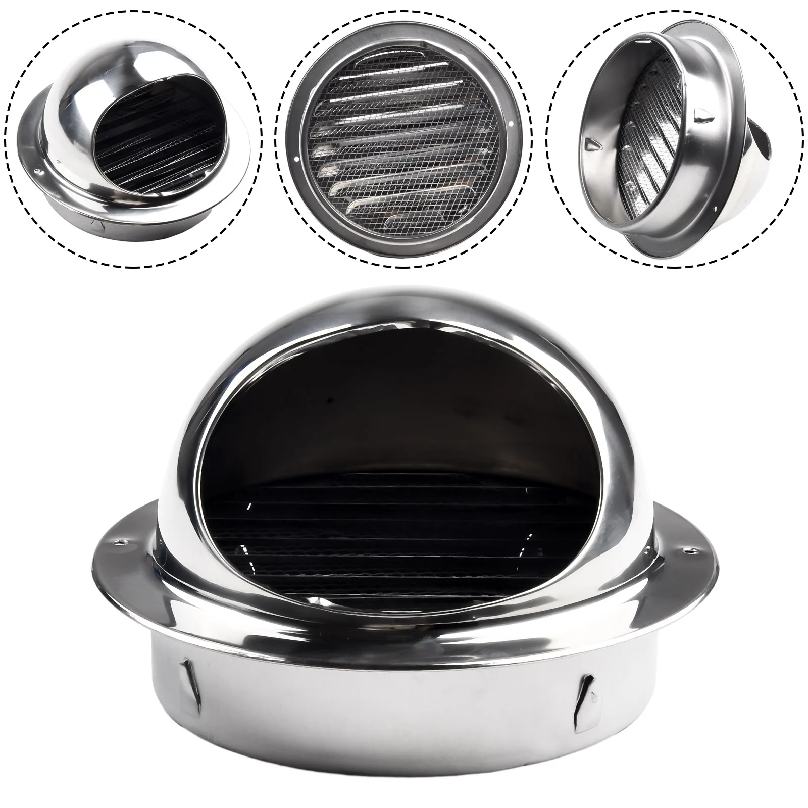 1PCS Stainless Steel Vent Cap Exterior Wall Vent Rainproof Louver Rain Cap Vent For Ventilation Round Heating Cooling Vent Cover
1PCS Stainless Steel Vent Cap Exterior Wall Vent Rainproof Louver Rain Cap Vent For Ventilation Round Heating Cooling Vent Cover