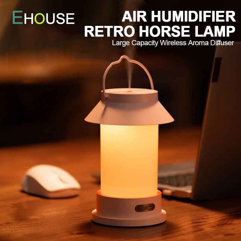 400ML Retro Horse Lamp Air Humidifier USB Rechargeable Ambient Light Large Capacity Wireless Aroma Diffuser with LED Night Light
400ML Retro Horse Lamp Air Humidifier USB Rechargeable Ambient Light Large Capacity Wireless Aroma Diffuser with LED Night Light