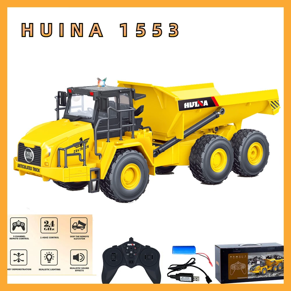HUINA 1553 Remote Control Truck Dumper NEW Excavator Caterpillar 2.4G Radio Controlled Car Electric Vehicle Tractor Toys For Boy
HUINA 1553 Remote Control Truck Dumper NEW Excavator Caterpillar 2.4G Radio Controlled Car Electric Vehicle Tractor Toys For Boy