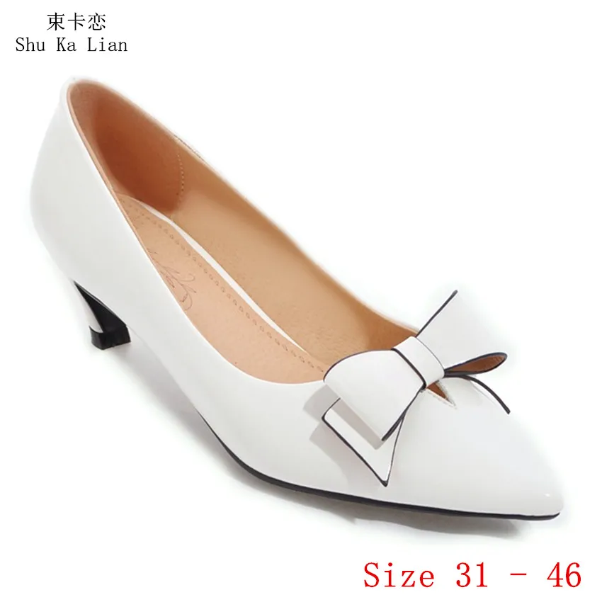 

Low Med Heels 4 CM Women Pumps Stiletto Low Med Heel Shoes Woman Party Shoes Kitten Heels Small Plus Size 31 - 46