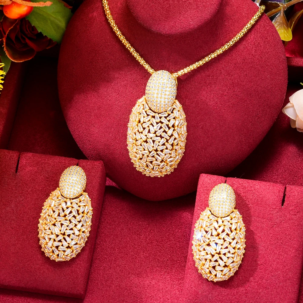 Missvikki Original Lucky Chain Big Oval Pendant Necklace Earrings Luxury Gougeous Splicing For Women Wedding Party Accessories
Missvikki Original Lucky Chain Big Oval Pendant Necklace Earrings Luxury Gougeous Splicing For Women Wedding Party Accessories