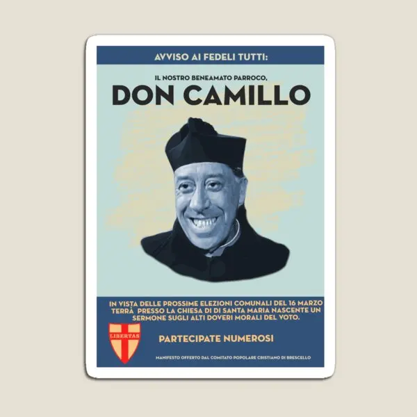 Poster Elettorale Don Camillo Magnet for Fridge Organizer Home Baby Magnetic Colorful Decor Kids Cute Funny Holder Children
Poster Elettorale Don Camillo Magnet for Fridge Organizer Home Baby Magnetic Colorful Decor Kids Cute Funny Holder Children