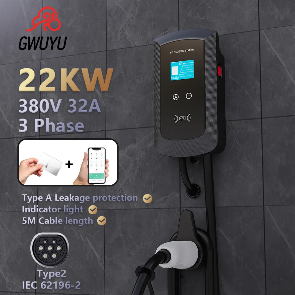 GWUYU EVSE Wallbox JZ14 2.8" LCD Type 2 7.6KW 32A 11KW 22KW 3 Phase Car Fast Charger EV Charging Station Swipe Charging Wifi App
GWUYU EVSE Wallbox JZ14 2.8" LCD Type 2 7.6KW 32A 11KW 22KW 3 Phase Car Fast Charger EV Charging Station Swipe Charging Wifi App