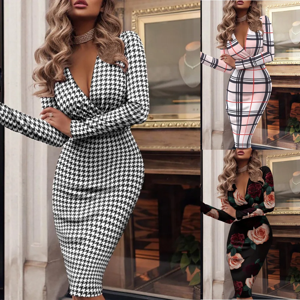 2024 Autumn/Winter Sexy Long sleeved Wrapped Hip Skirt Large V-neck Wrapped Hip Printed Dress for Women YBF49-3
2024 Autumn/Winter Sexy Long sleeved Wrapped Hip Skirt Large V-neck Wrapped Hip Printed Dress for Women YBF49-3