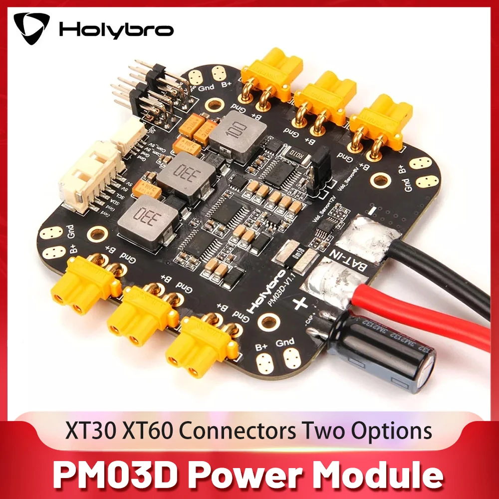 Модуль питания Holybro PM03D XT30 XT60 6S, совместимый с контроллером полета, использует монитор питания I2C для X500 Multirotor Pixhawk 5X
Модуль питания Holybro PM03D XT30 XT60 6S, совместимый с контроллером полета, использует монитор питания I2C для X500 Multirotor Pixhawk 5X