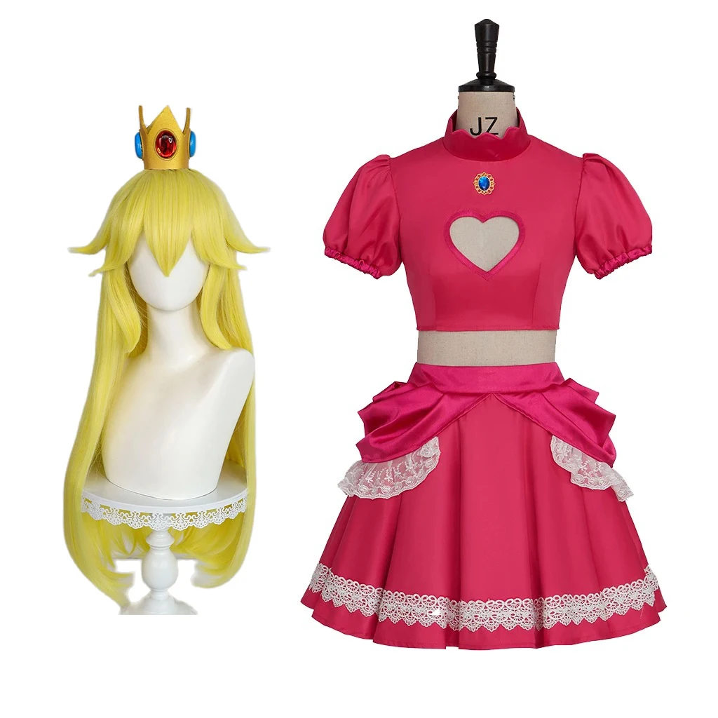 Peach Cosplay Princess Peach Cosplay Wig Game Role Playing Costume Female Halloween Carnival Clothes Pink Tops Skirts Set
Peach Cosplay Princess Peach Cosplay Wig Game Role Playing Costume Female Halloween Carnival Clothes Pink Tops Skirts Set